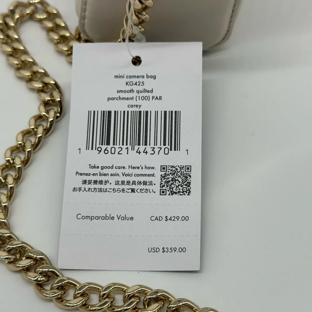 Kate Spade Ivory Quilted Crossbody Bag